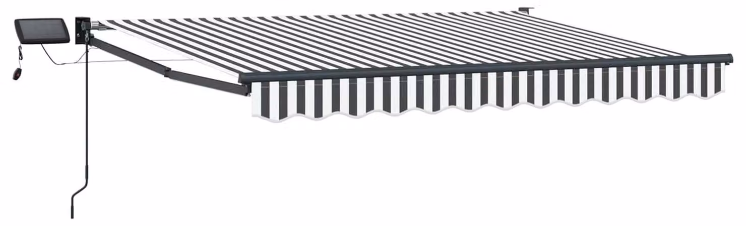 Tenda da sole manuale con luci a LED - 3,5 x 2 metri - Tessuto in poliestere con rivestimento in PU