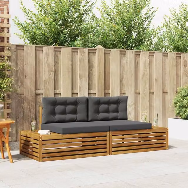 2 pz Set di divani da esterno Naturale e Antracite 3374082