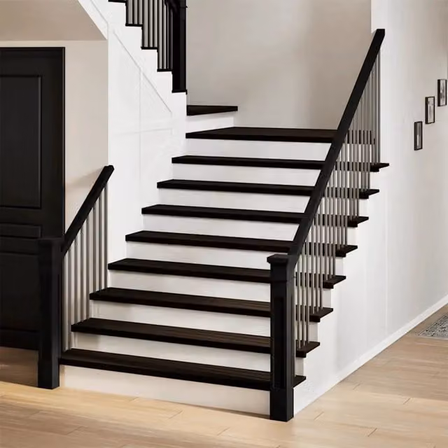 Set di 16 gradini in legno massello di rovere VIDAXL, colore marrone scuro, L 110 cm x P 30 cm x H 2 cm – 1