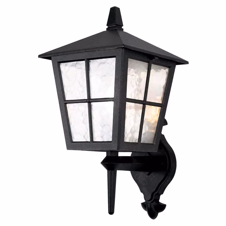 Applique da esterno Canterbury nera e trasparente, 1xE27x60W, alluminio, dimensioni: 44x21,5x25 cm, IP43, Elstead