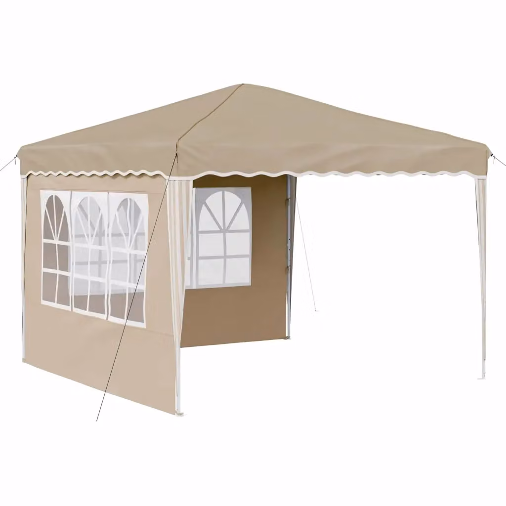 Gazebo pop-up per feste color beige L/P/H: 288 x 288 x 245 cm – 2