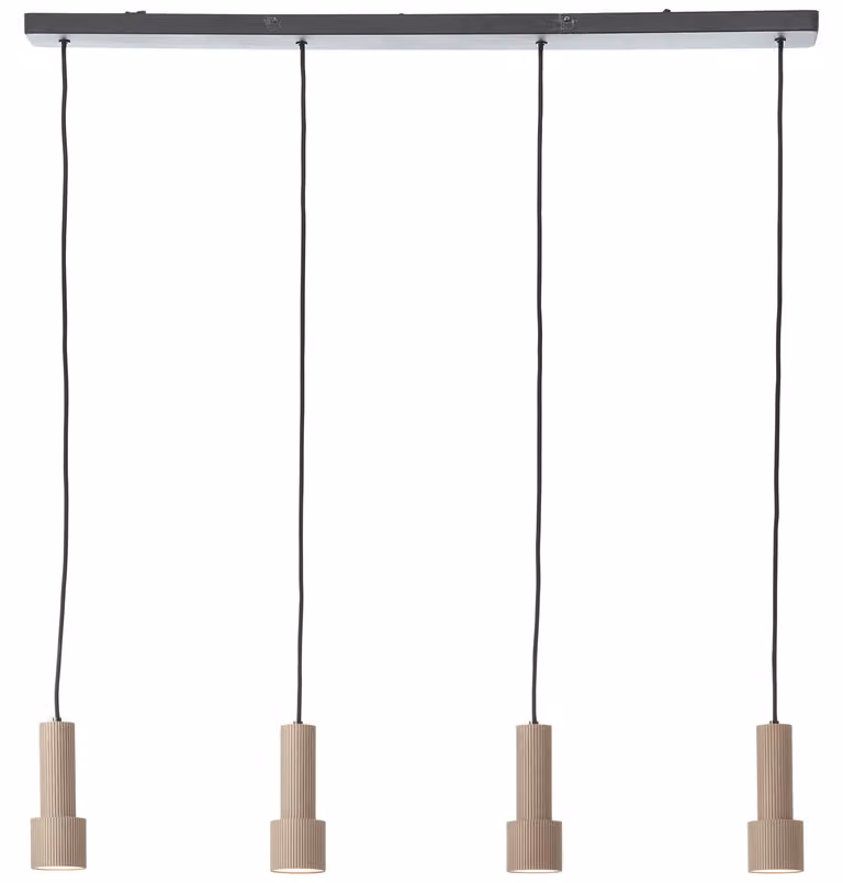 Lampada a sospensione Brilliant Cadiz 60118/76 per soggiorno, cucina, sala da pranzo in alluminio, per interni, grigio - lampadina non inclusa