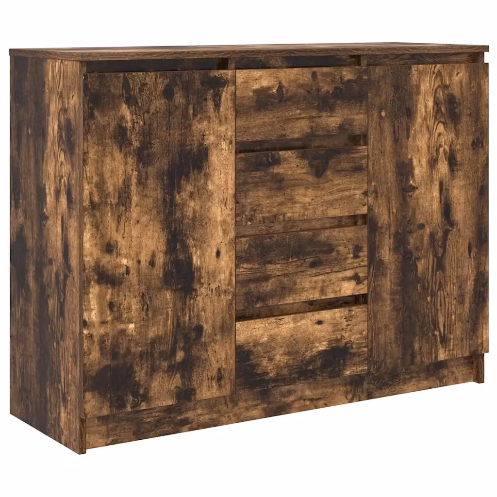 Credenza moderna con cassetti vidaXL in MDF color rovere fumo L: 100,5 cm, P: 35 cm, H: 76 cm – 2