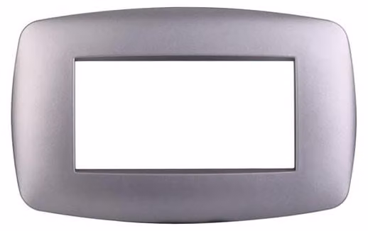 Ettroit placca compatibile Bticino Livinglight 4 moduli plastica slim colore argento - LN87406