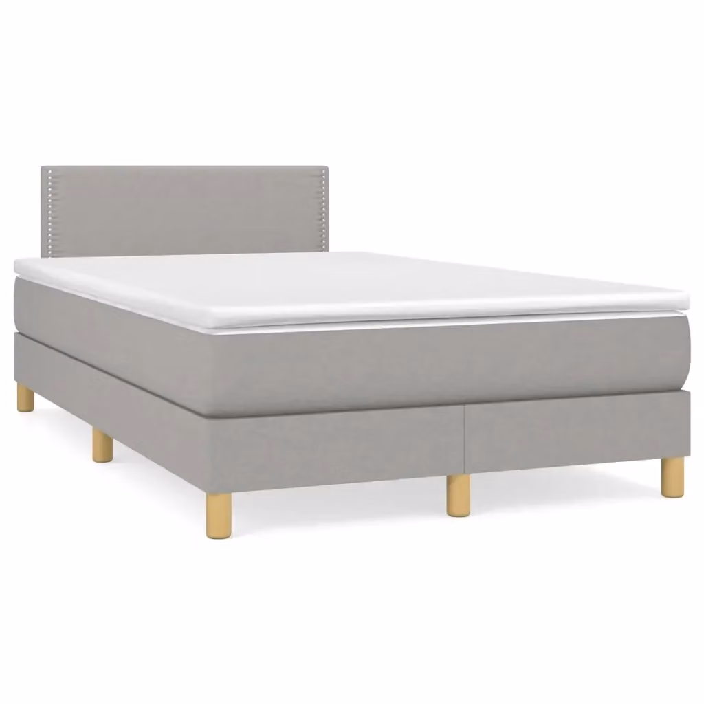 Letto Ibrido con Giroletto a Molle e Materasso vidaXL Grigio Chiaro e Bianco L/P/H: 120 x 200 x 88 cm – 2