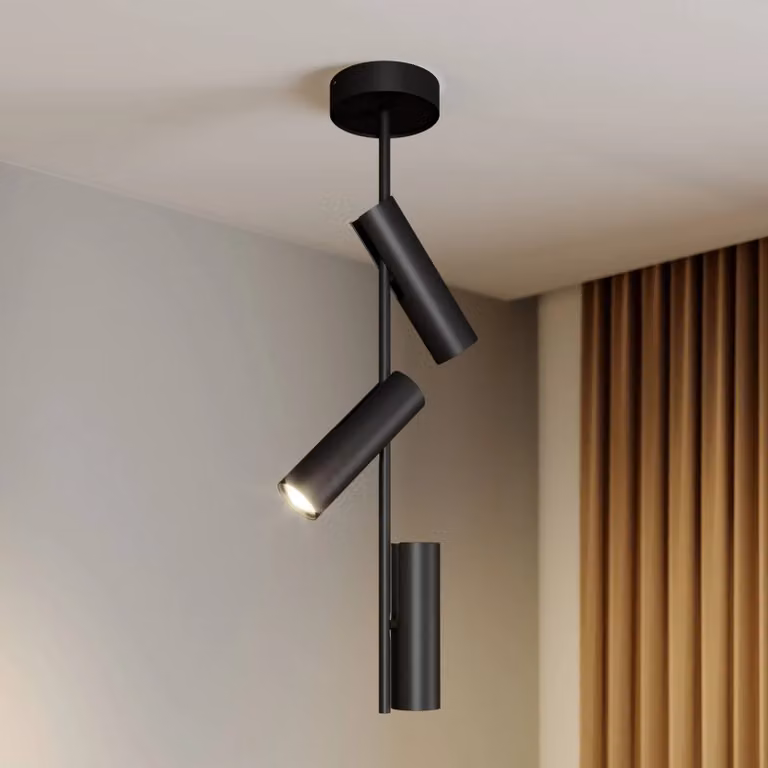 Faretto da soffitto Leda 3, 3 luci, nero SIGMA, dimmerabile, Nero, Soggiorno / Sala da pranzo, Metallo, Moderno, Faretto