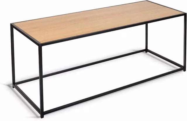 Tavolino da caffè Swindon Lúzete rettangolare in MDF e metallo nero e marrone – 1