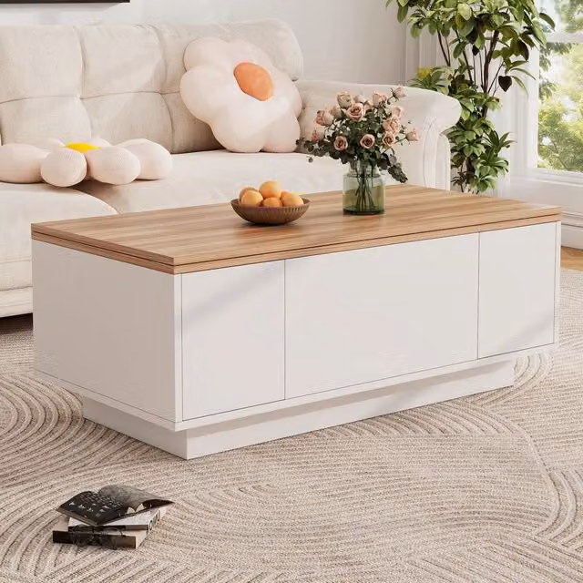 Tavolino da Caff¨¨ con Doppio Piano Sollevabile e Vano Contenitore ¨C MINIMAL ¨C Design Moderno