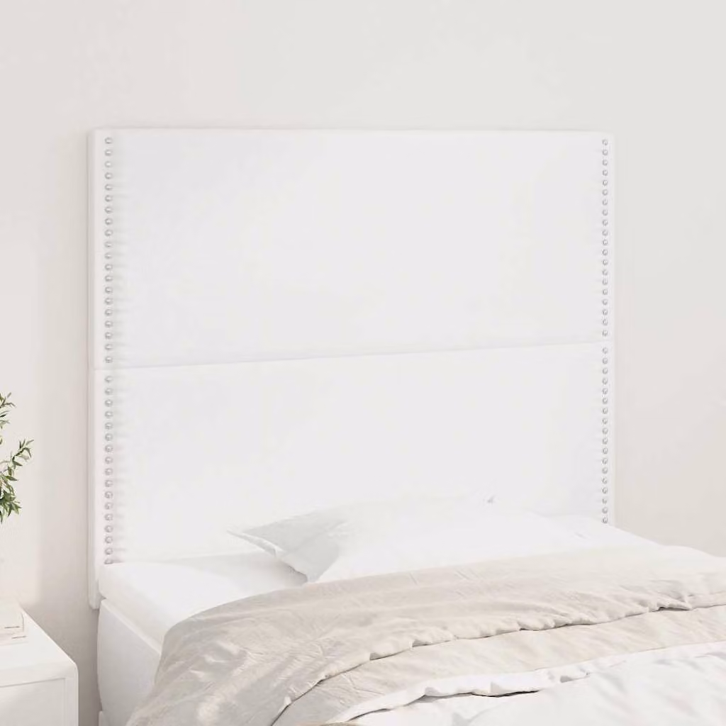 Testiera per letto imbottita vidaXL in similpelle bianca, L 100 cm, P 5 cm, H 118/128 cm