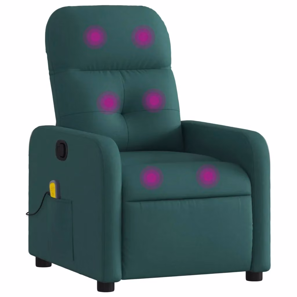 Poltrona Reclinabile Relax vidaXL in Tessuto Verde con Braccioli e Struttura in Metallo e Legno – 2