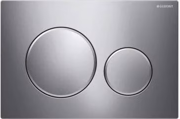 Placca di comando Geberit Sigma 20 con doppio tasto in finitura cromata argento