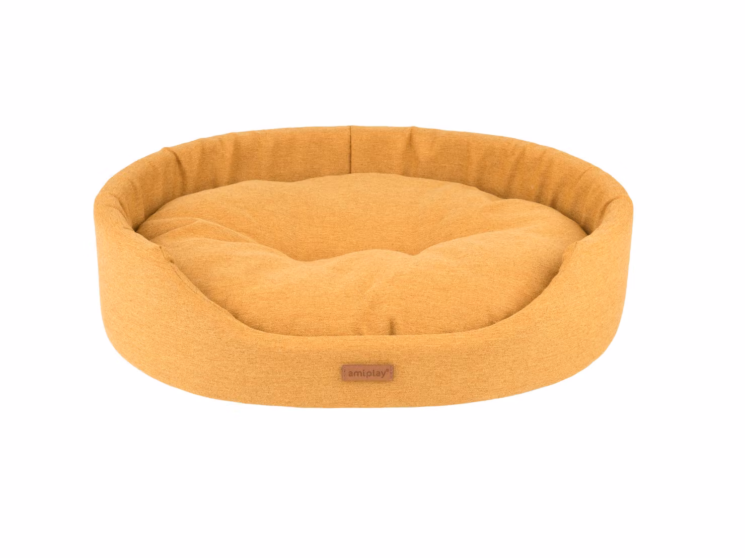 Cuccia per cani ovale MONTEGO senape/senape taglia S, M, L, XL, XXL Taglia: M - 52x44x14 cm