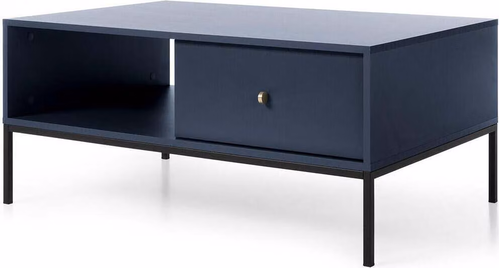 FURNLUX Tavolino da caffè Mono Navy Blue Und Black 104cm / Hauptfarbe: Blau / Dimensioni: 104 x 68 x 46 cm