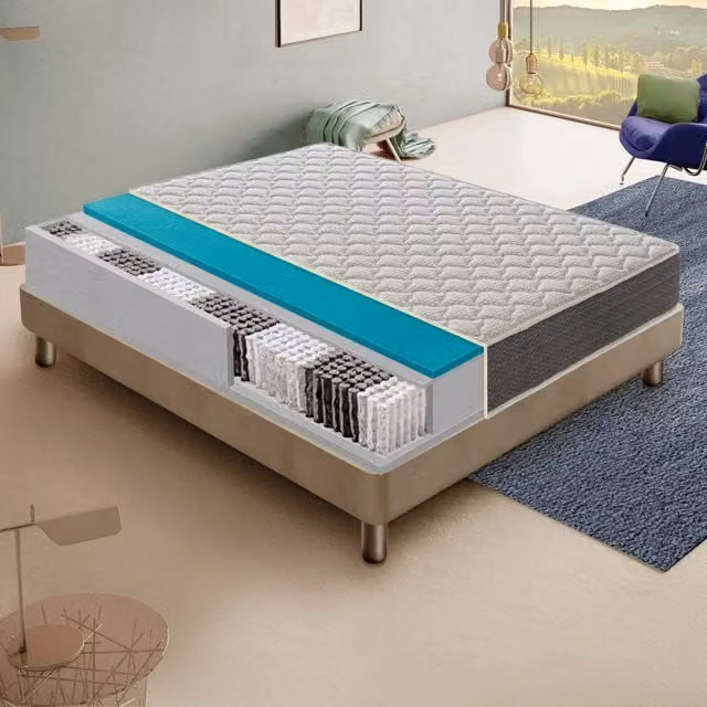 Materasso Hybrid MaterassieDoghe con Molle Insacchettate e Memory Foam, Grigio, L/P/H: 120 x 200 x 30 cm – 1