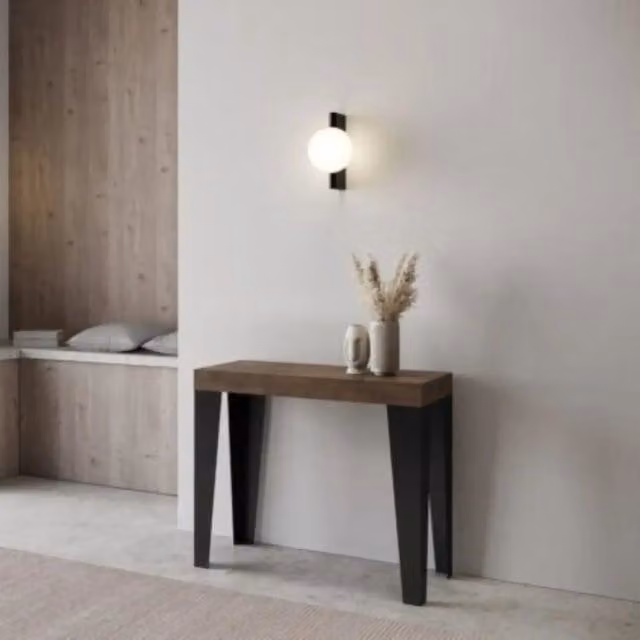 Consolle allungabile 90x40/196 cm Flame Small noce gambe antracite