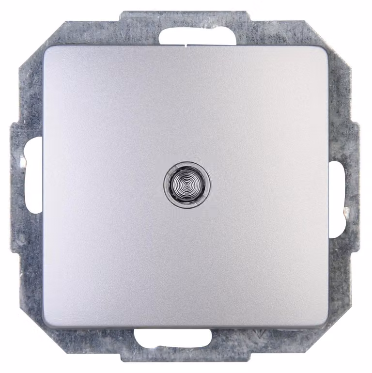 Pulsante illuminato, 250 V, 10 A, grado di protezione IP20, colore argento