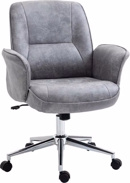 Sedia da ufficio ergonomica XYLO in microfibra grigio chiaro con altezza regolabile 92-102 cm