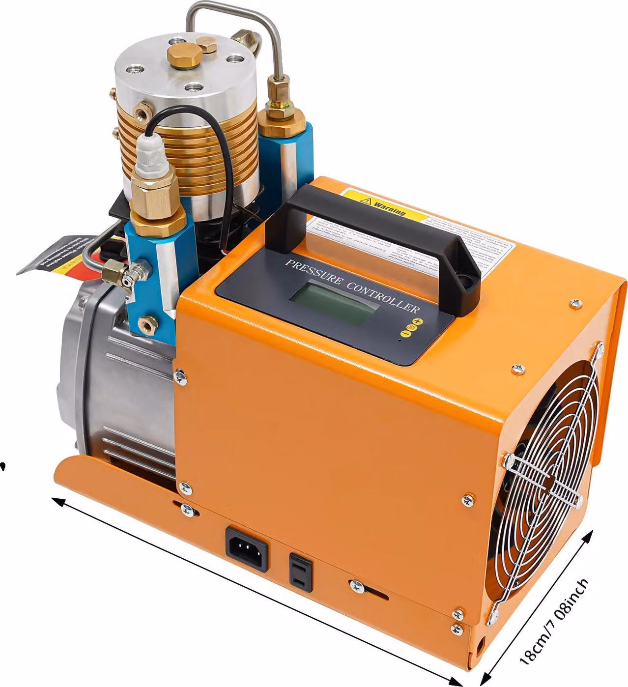 Compressore d'aria PCP portatile, potenza 1,8 kW, volume di riempimento 100 l, 220 V, arancione, UE