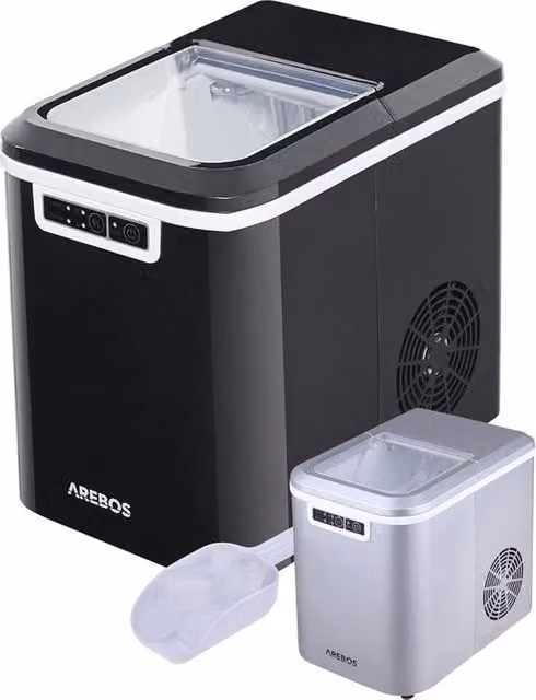 Macchina per blocchi di ghiaccio con produzione rapida e funzione di autoigienizzazione | 12 kg di ghiaccio per 24 ore | Compatta e stile moderno