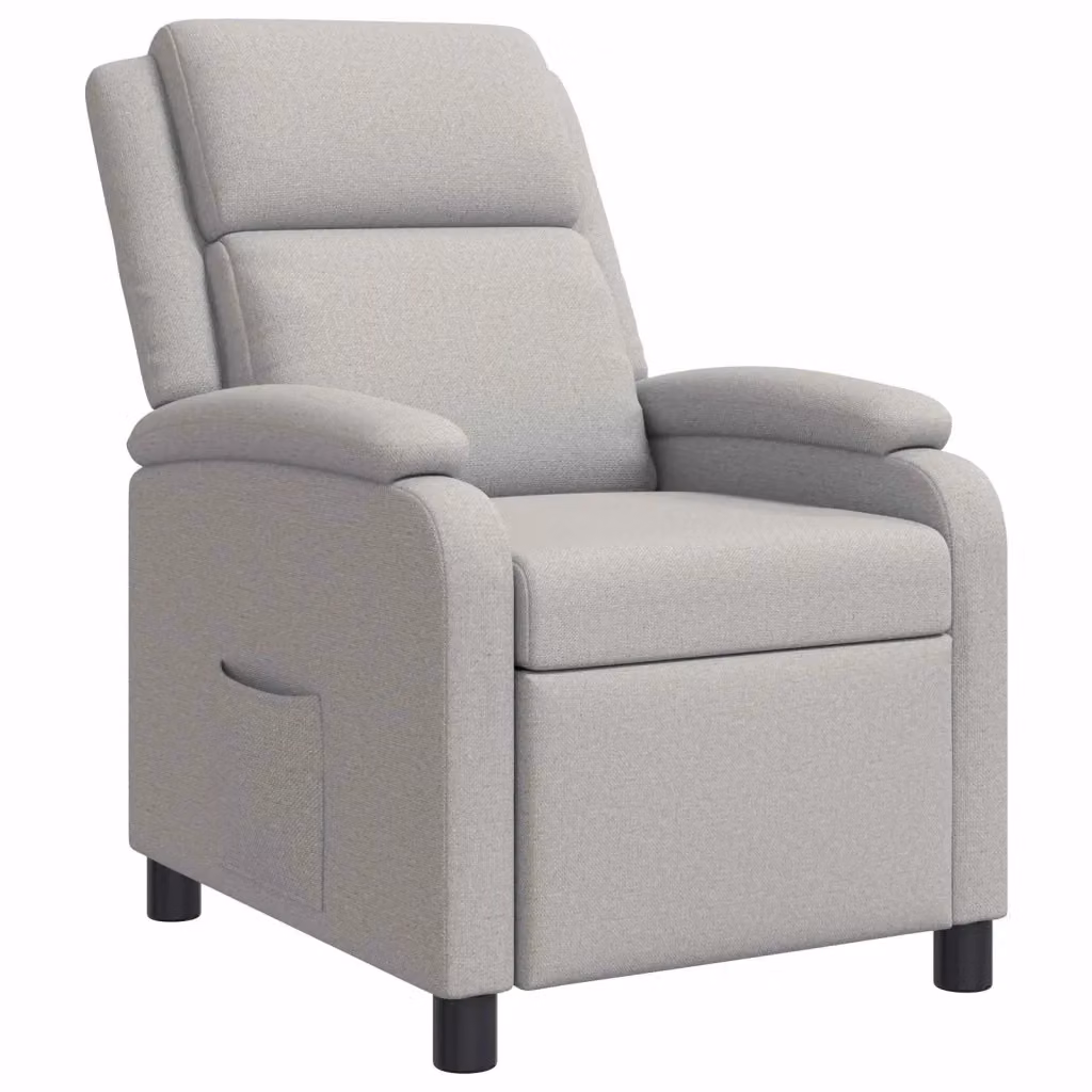 Poltrona reclinabile relax Grigio Nuvola con braccioli e rivestimento in tessuto moderno – 2