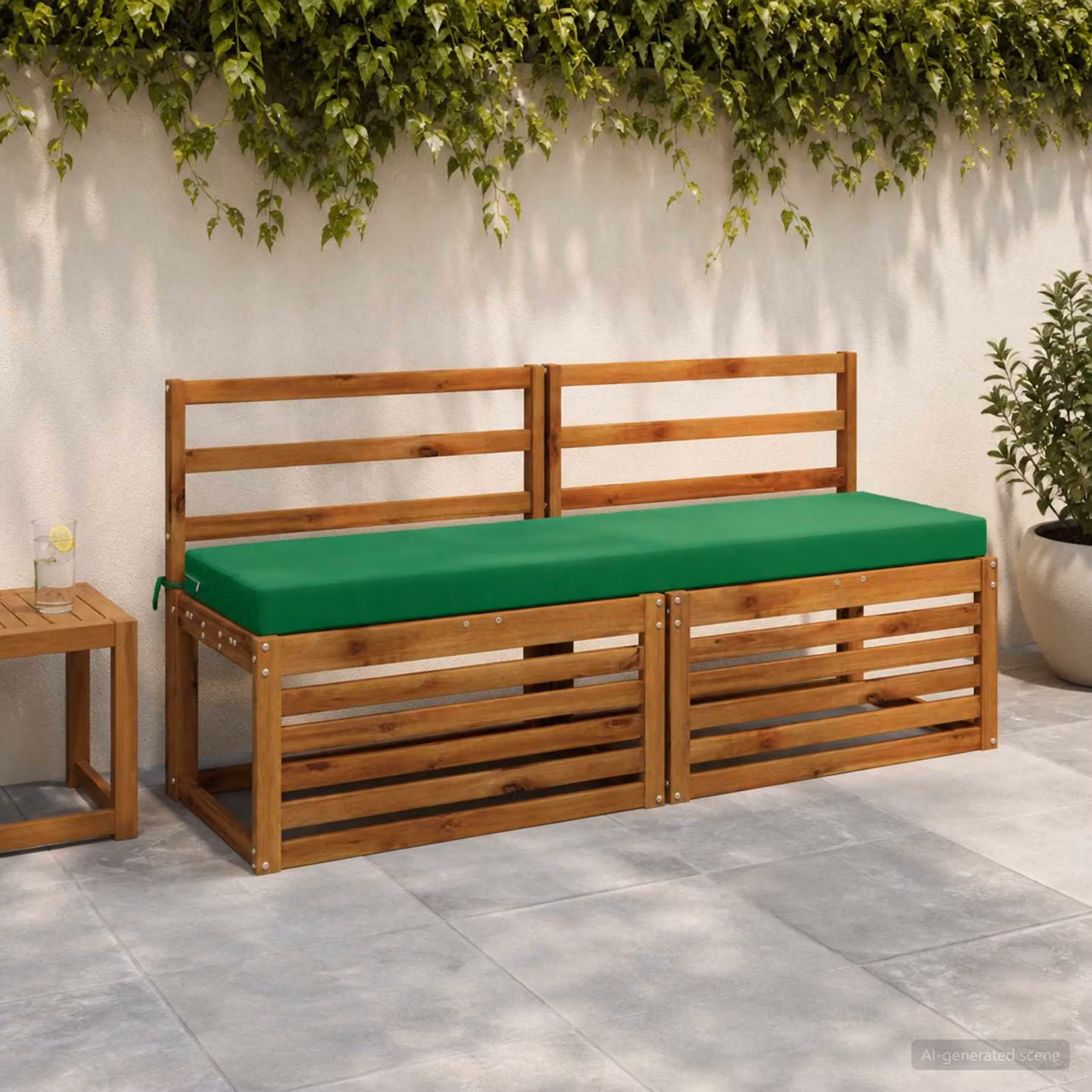 Cuscino per panchina vidaXL SOEST verde in poliestere con rivestimento rimovibile e resistenza ai raggi UV
