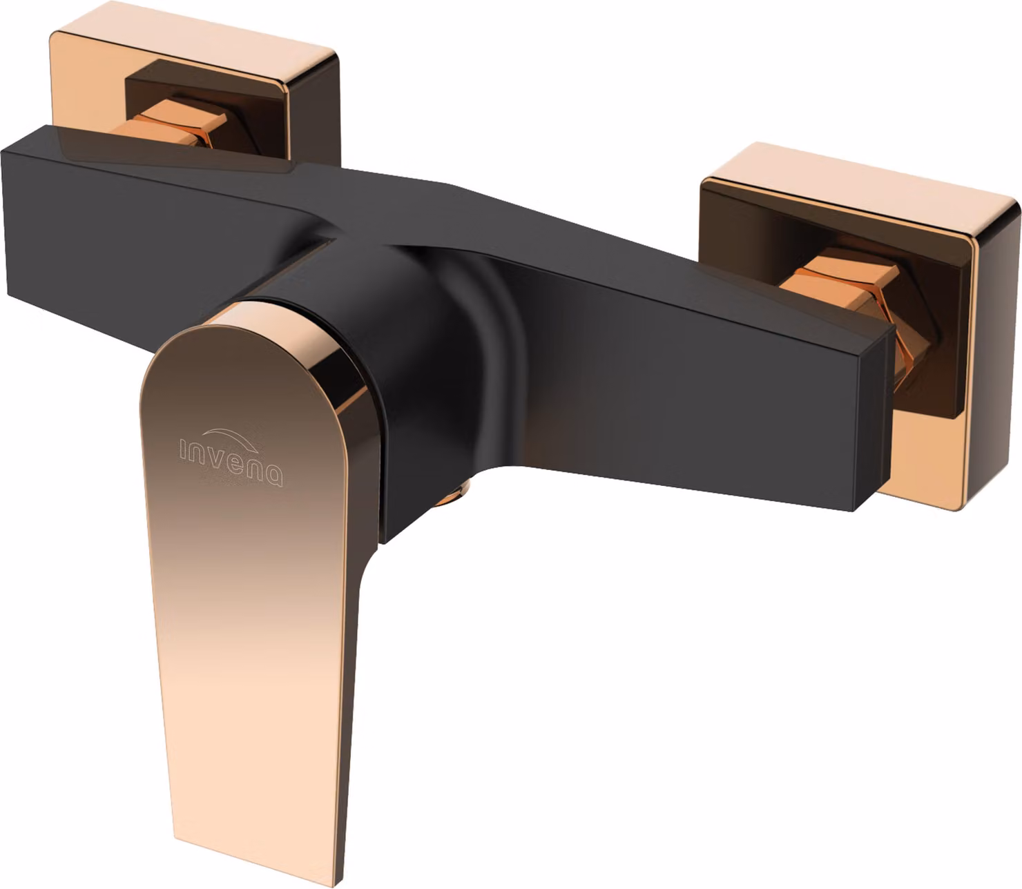 Miscelatore doccia, miscelatore doccia Miscelatore doccia, oro rosa/nero, opaco, a parete, MIDNIGHT
