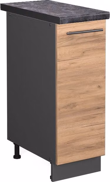 Armadio cucina dispensa alto Fame-Line Rovere dorato/Antracite 30 cm, PL Antracite Vicco