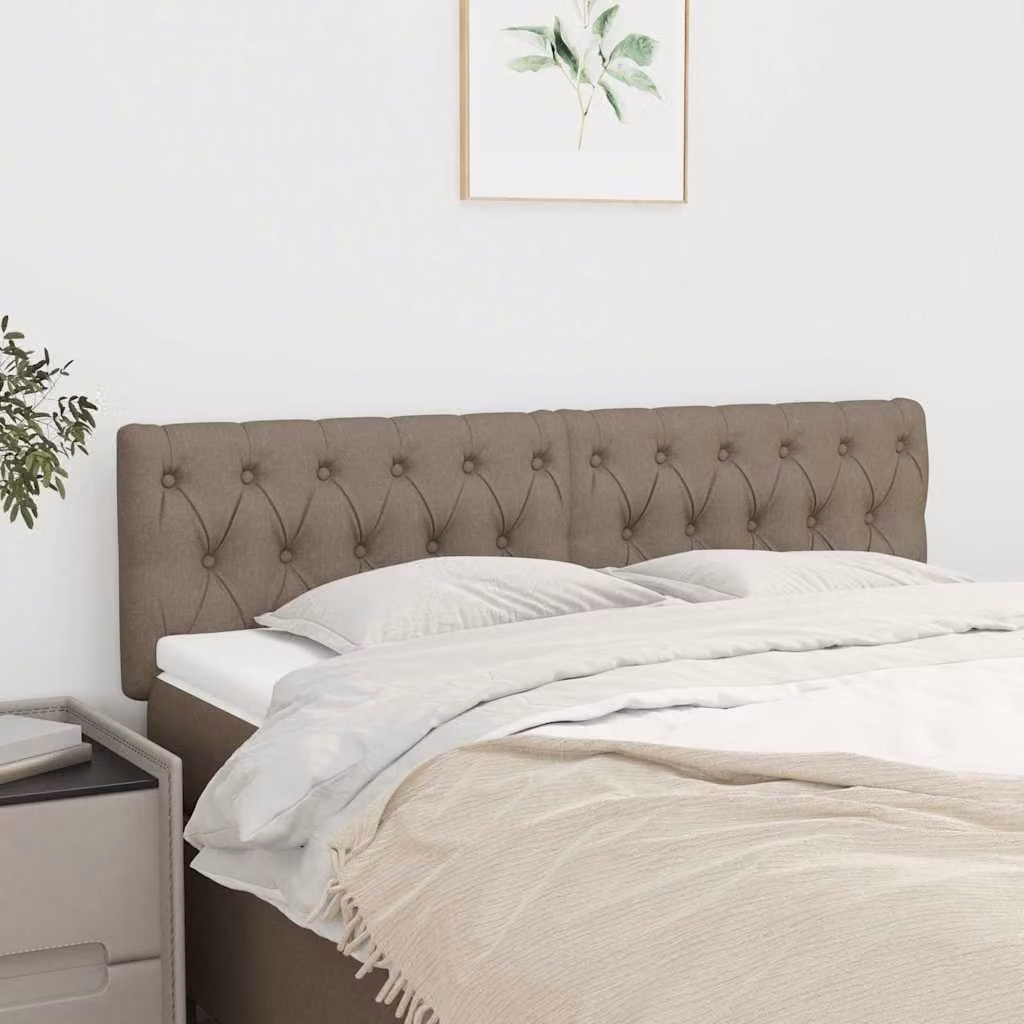 Testiera per letto imbottita vidaXL in tessuto color tortora L: 160 cm, P: 7 cm, H: 78-88 cm
