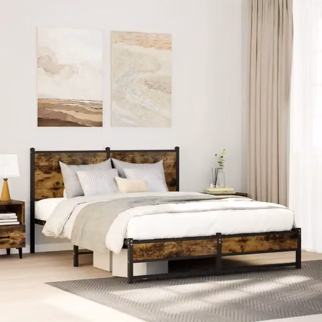 Giroletto Design Mania in Metallo e Rovere Fumo con Doghe Fisse L/P/H: 140 x 200 x 91.5 cm – 1