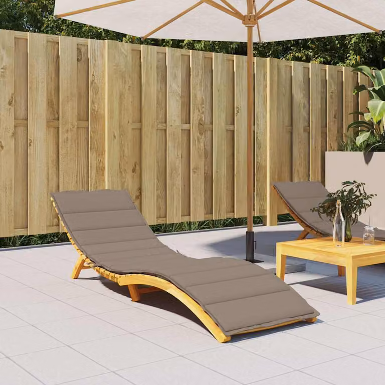vidaXL Cuscino per Lettino Tortora L: 200 cm, P: 70 cm, H: 3 cm in Tessuto Oxford Idrorepellente e Traspirante