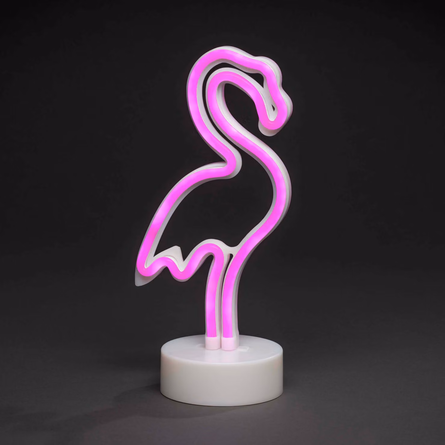 Konstsmide Tubo LED silhouette fenicottero, con timer 6h