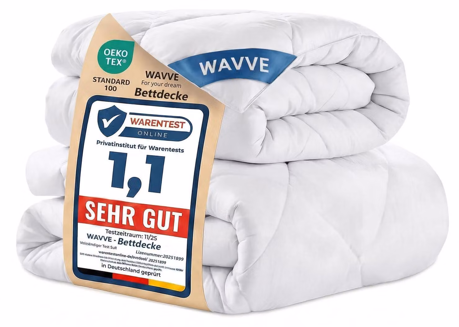 Copertura per letto 2 in 1, 240x260 cm, adatta per estate e inverno, in microfibra, colore bianco