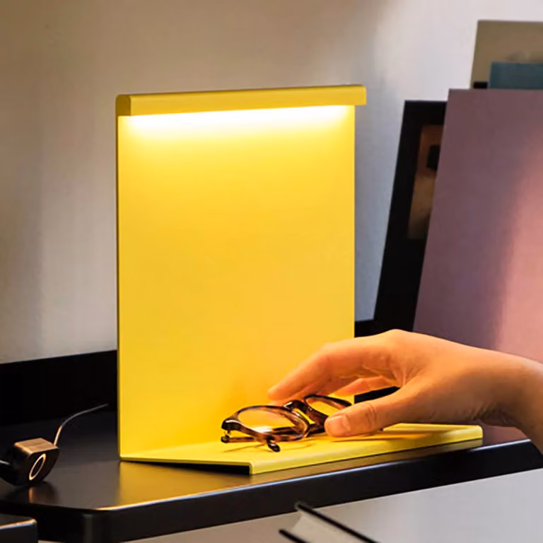 HAY Lampada da tavolo di design LBM, dimmerabile, Giallo / Arancione, Soggiorno / Sala da pranzo, Metallo, Design, Lampada da tavolo