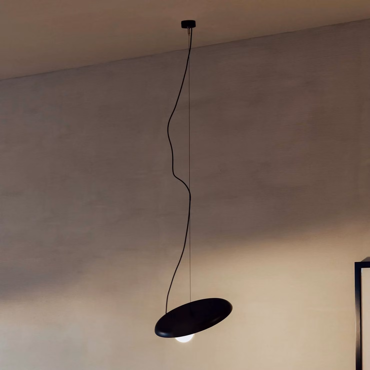 Milan Iluminación Lampada a sospensione Wire, dimmerabile, Nero, Soggiorno / Sala da pranzo, Metallo, Design, Lampada a sospensione