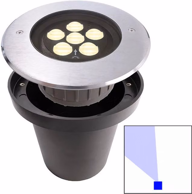 Faretto calpestabile LED 10W ottica asimmetrica segnapassi IP67 incasso 15cm luci giardino facciate piante alberi 230V