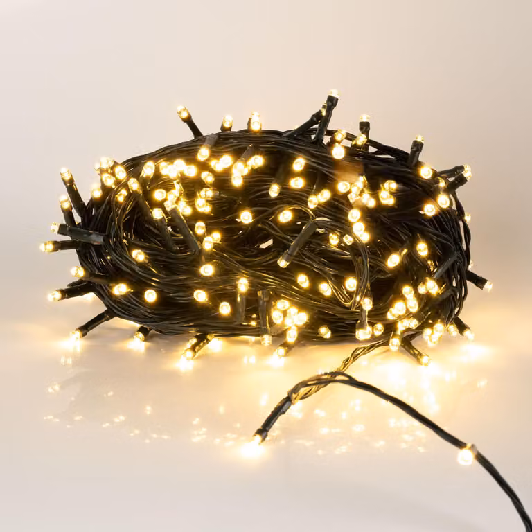 Catena luminosa natalizia a LED, luce bianca calda - 40 metri / 400 LED - Illuminazione decorativa per il giardino