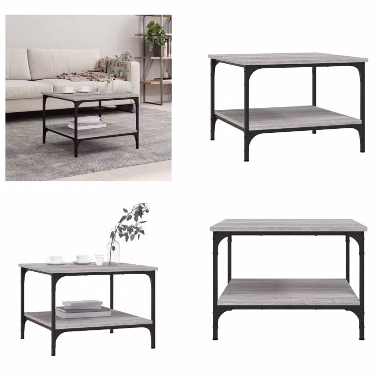 vidaXL Tavolino Grigio Sonoma 55x55x40 cm Materiale a base di legno - Tavolino - Tavoli da caffè - Tavolino - Tavolino da divano