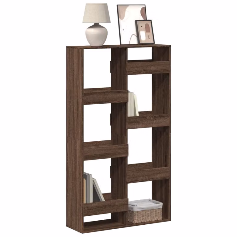 Libreria vidaXL in legno multistrato e MDF, colore rovere marrone, L 100 cm x P 33 cm x H 175 cm