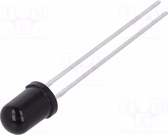 1 x Trasmettitore a infrarossi, 5 mm, 130 mW, montaggio a foro passante, nero, 20°, 950 nm, 100 mA, 1,5 ÷ 1,8 V, SFH 4546, LED a infrarossi