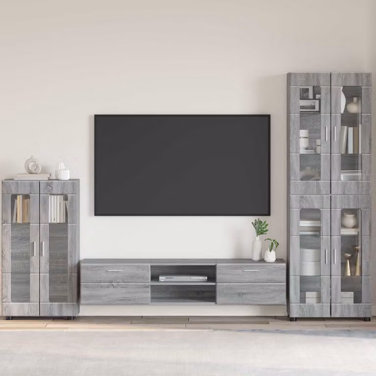 vidaXL Credenza FLORIN in stile moderno, colore Sonoma grigio, L: 55,5 cm, P: 29 cm, H: 100 cm