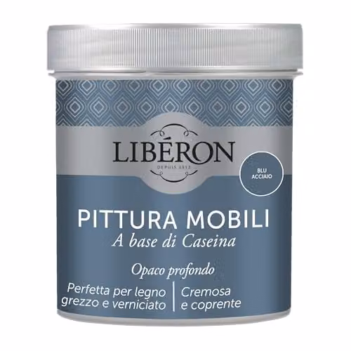 Libéron Pittura Mobili a base di Caseina Blu Acciaio 0,5L