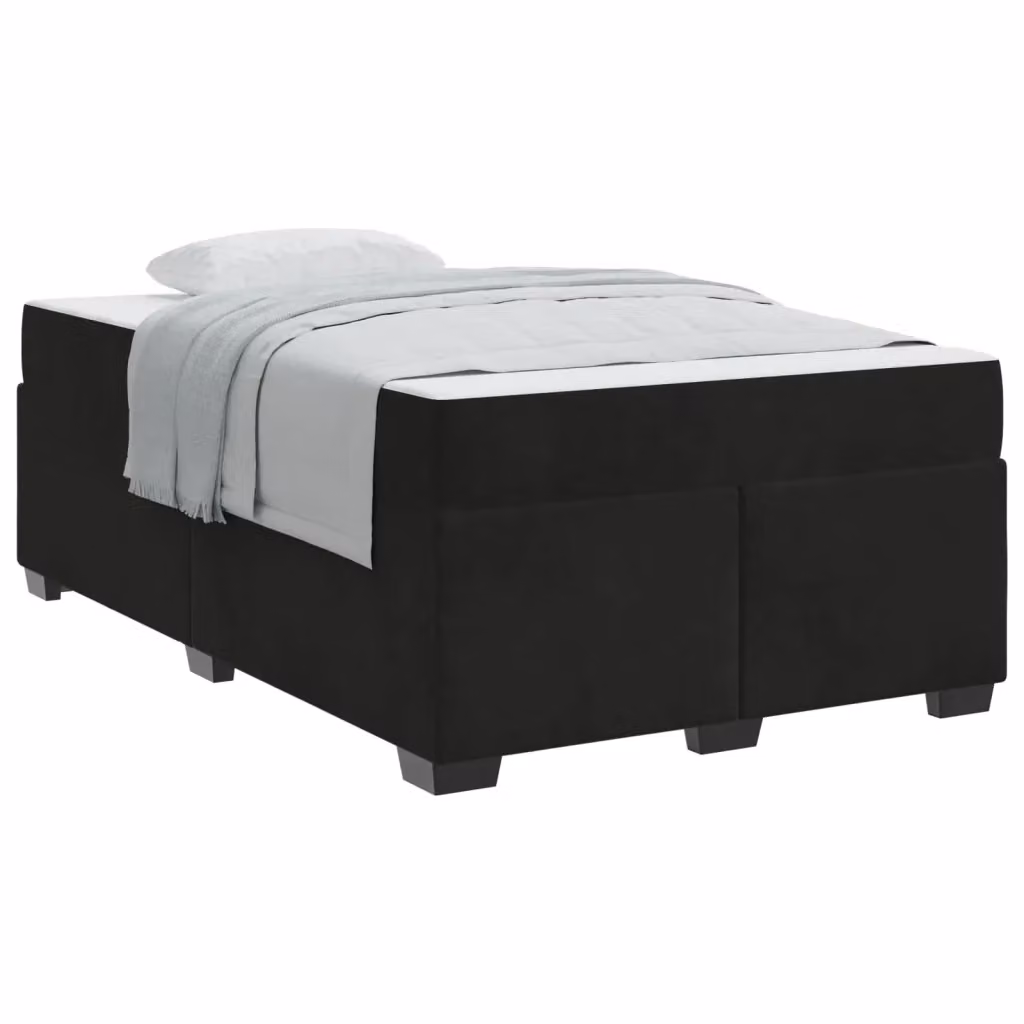 Letto moderno vidaXL con materasso in tessuto nero, L/P: 120 x 200 cm – 2