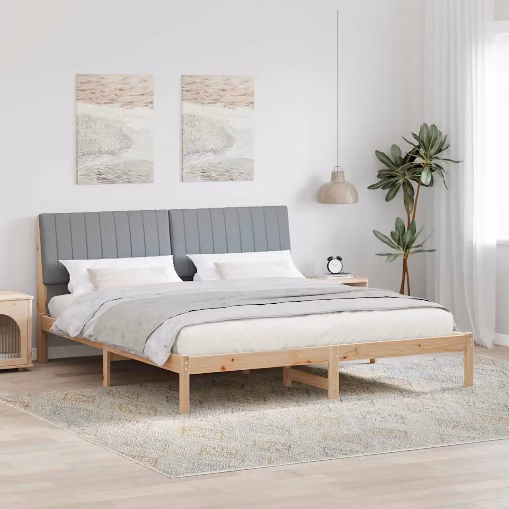 Struttura del letto moderna vidaXL in pino massello marrone L 180 cm x P 200 cm