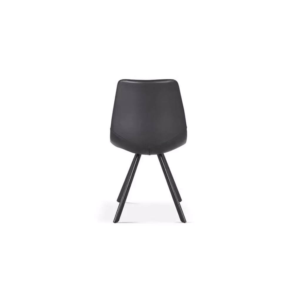Sedia EMET Meublorama in ecopelle nera con piedi in metallo H83 x L46 x P60 cm – 2