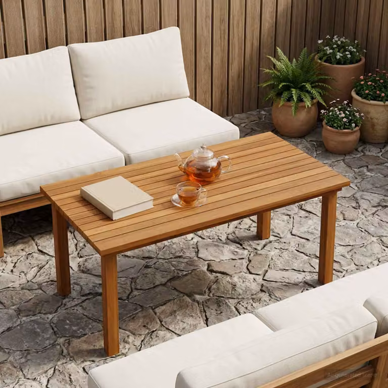 Piano del tavolo rettangolare vidaXL in legno di teak marrone, L 90 cm x P 45 cm x H 3,5 cm