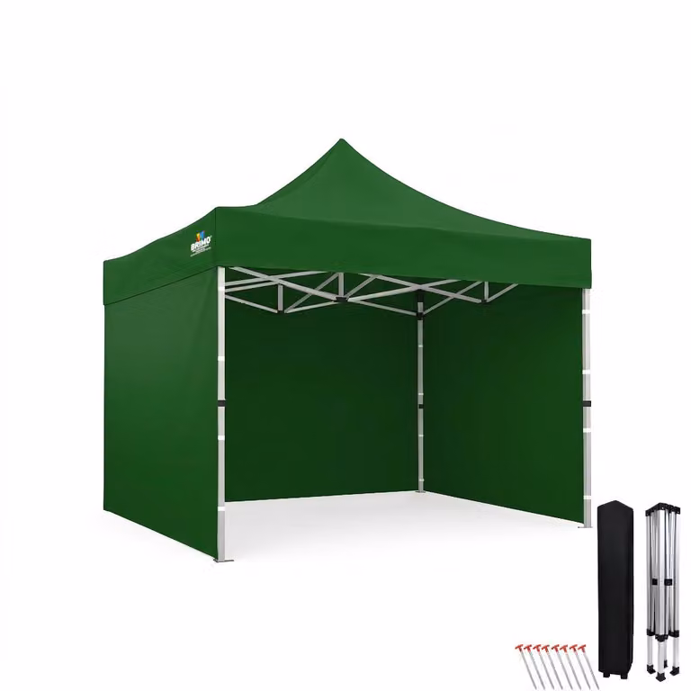 Gazebo rapido 3x3 - struttura a pantografo in acciaio +3 pareti laterali