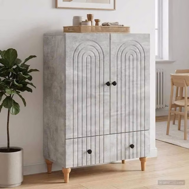 Credenza Grigio Cemento 66 x 34,5 x 95 cm Legno ingegnerizzato 894208