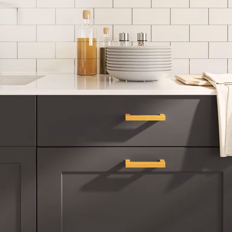 Set di 20 maniglie per mobili vidaXL in acciaio inox color oro, modello a barra lucida, lunghezza 96 mm