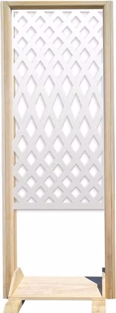 Paravento modulabile Signorbit SIVIGLIA in legno e PVC con design geometrico moderno, Colore: bianco, L: 70 cm, H: 190 cm, P: 50 cm
