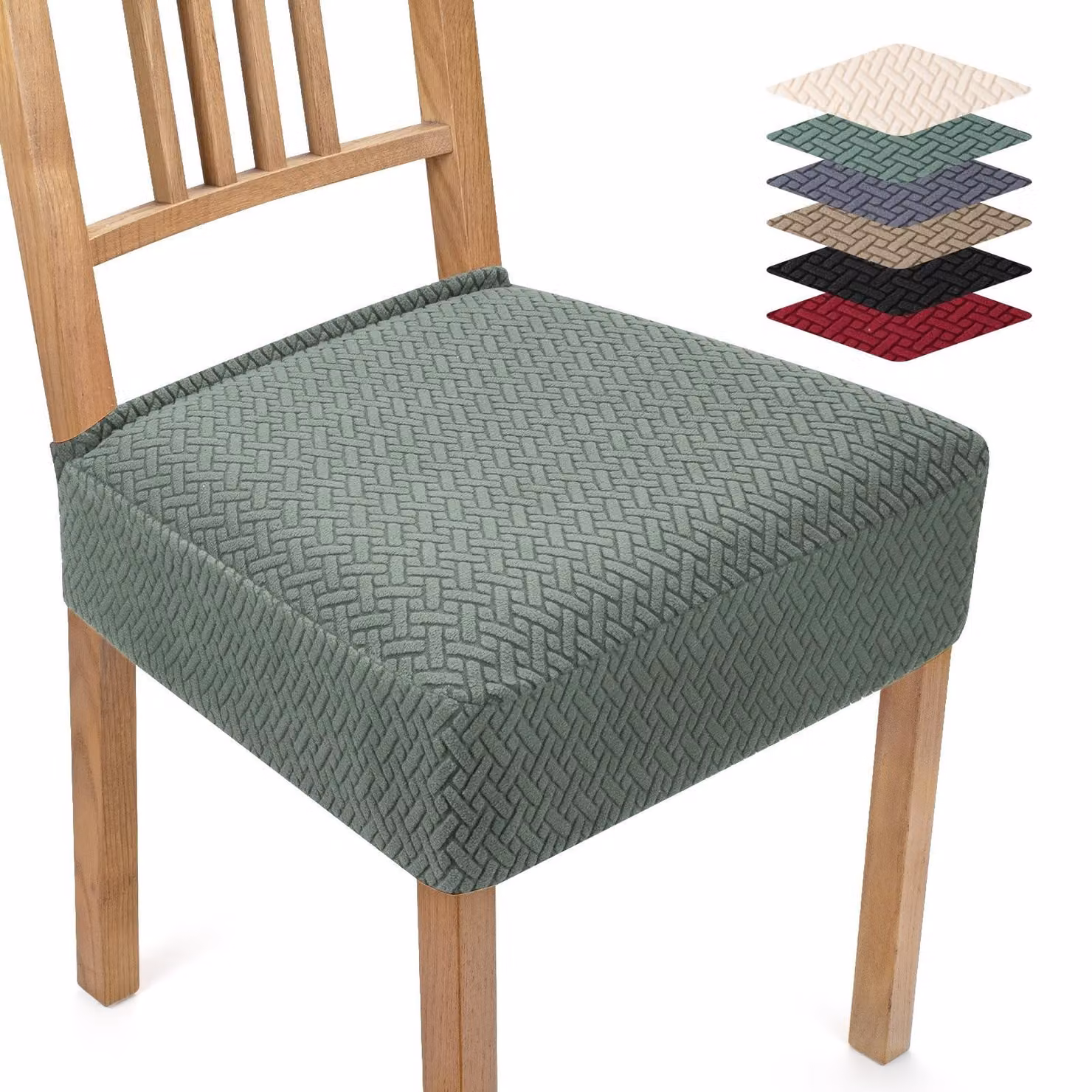 Set di 4 eleganti coprisedie in tessuto jacquard per sedie da pranzo